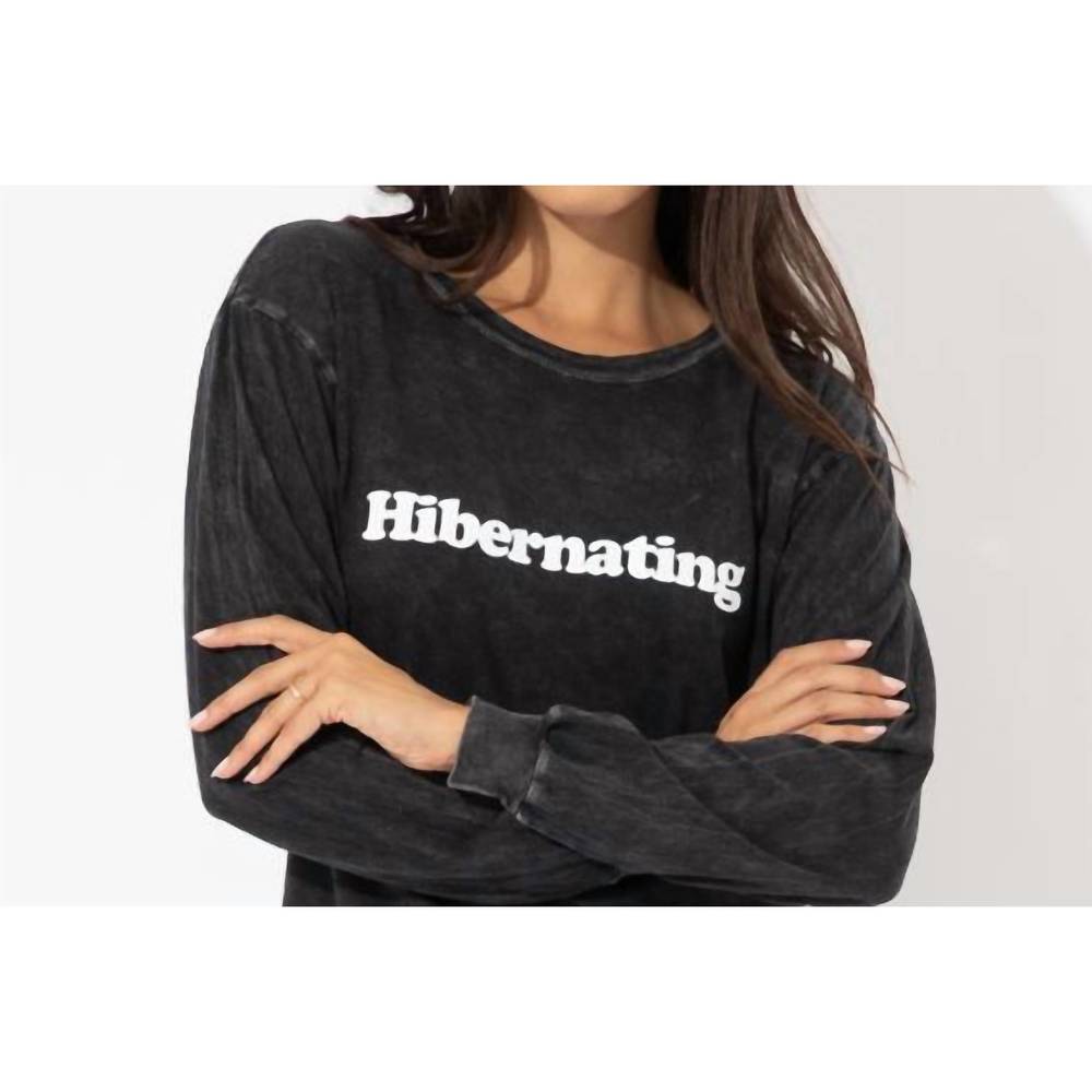 NEW SUBURBAN RIOT hibernating mineral wash camp long sleeve tee shirt in charcoa